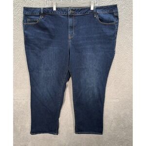 Old Navy Jeans Womens 26 Plus Short Blue Power Straight Distressed Denim Preppy